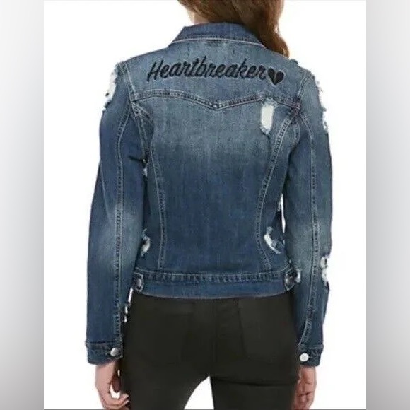 Ashley Mason Distressed Heartbreaker Denim Jacket (size M) - Picture 5 of 5